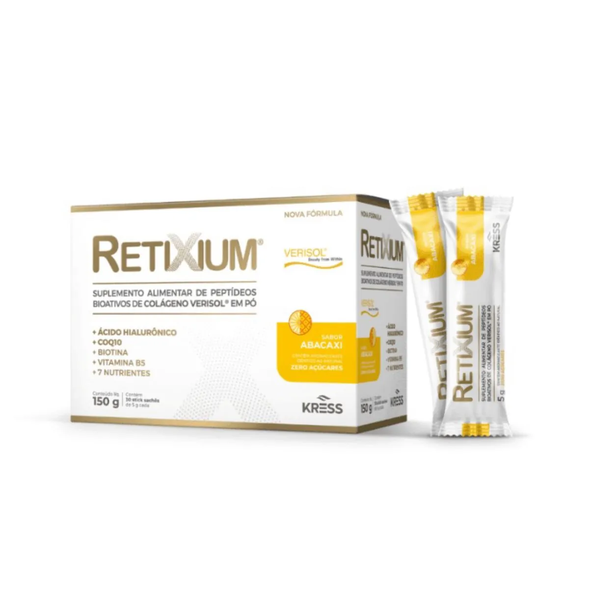 Retixium Colágeno Verisol Kress Sabor Abacaxi 30sachês