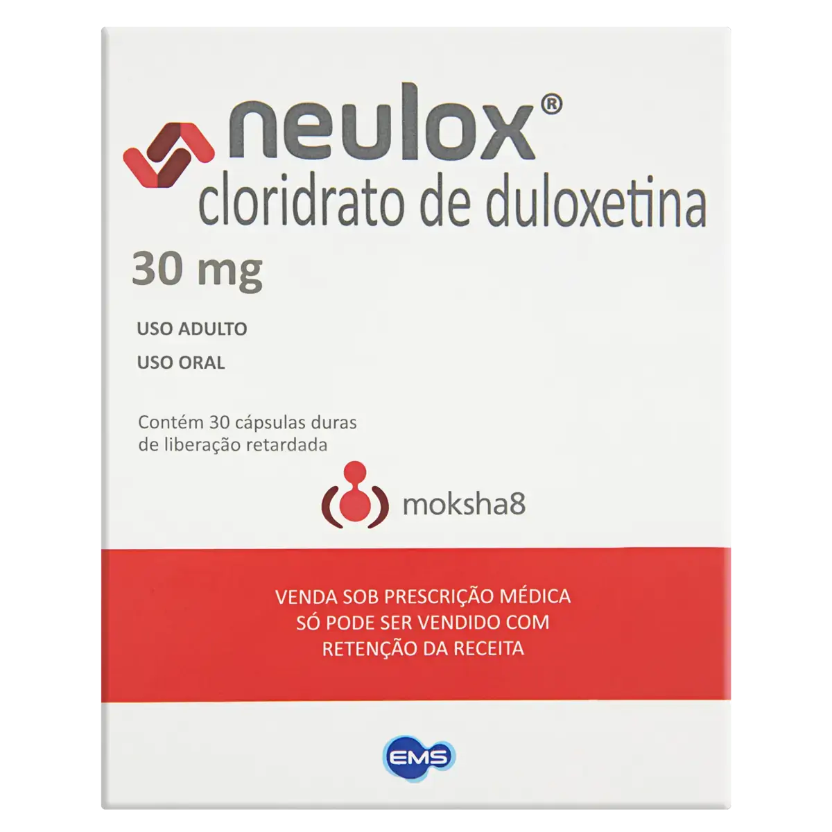 Neulox 30mg Ems Caixa 30 Cápsulas