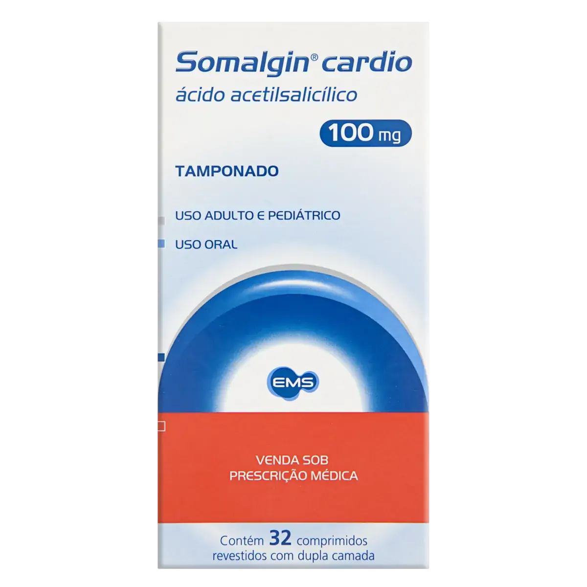 Somalgin Cardio 100mg Ems Caixa 32 Comprimidos Revestidos