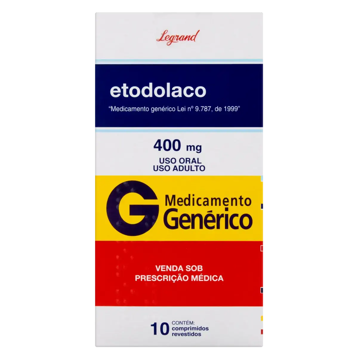 Etodolaco 400mg Legrand Caixa 10 Comprimidos Revestidos