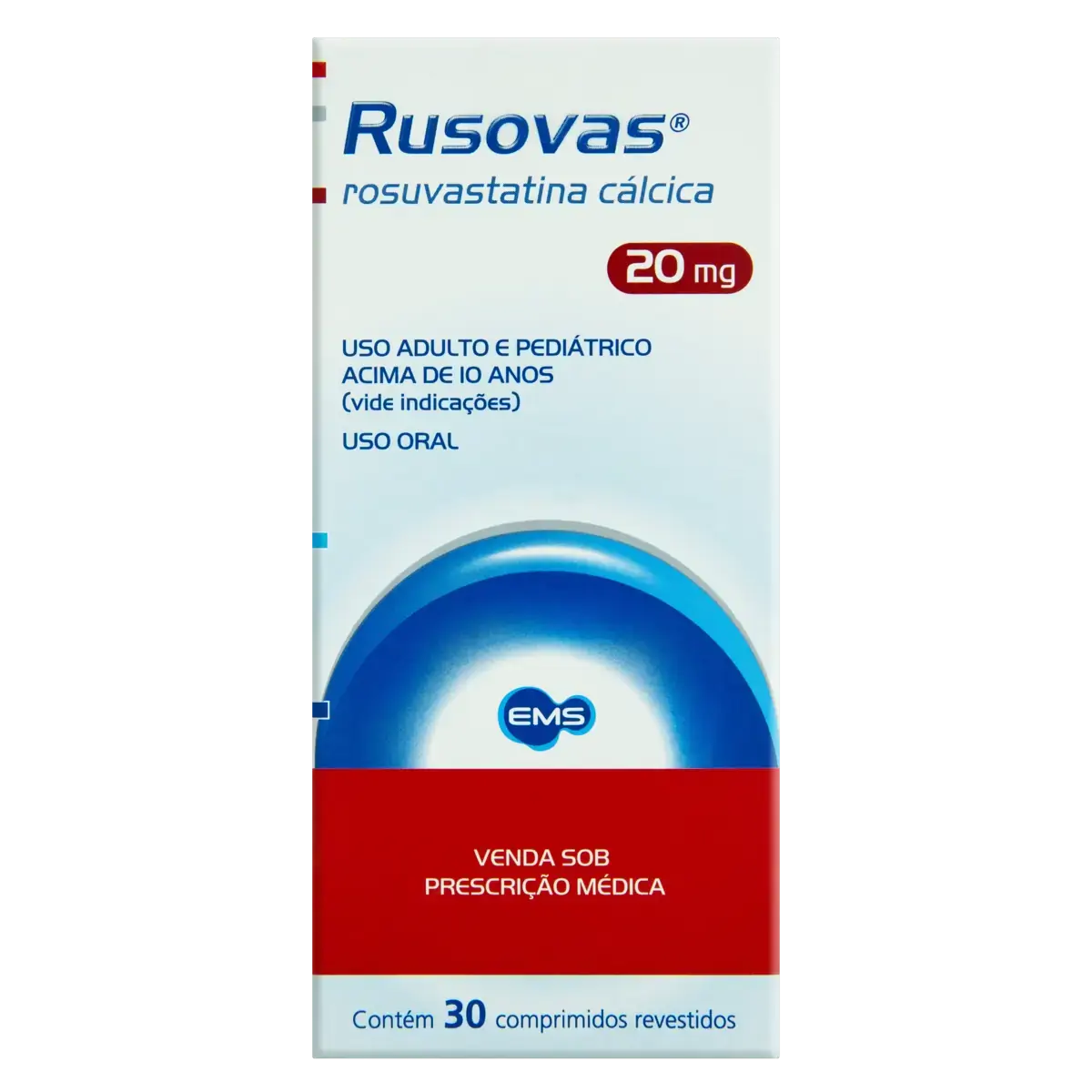 Rusovas 20mg Ems Caixa 30 Comprimidos Revestidos