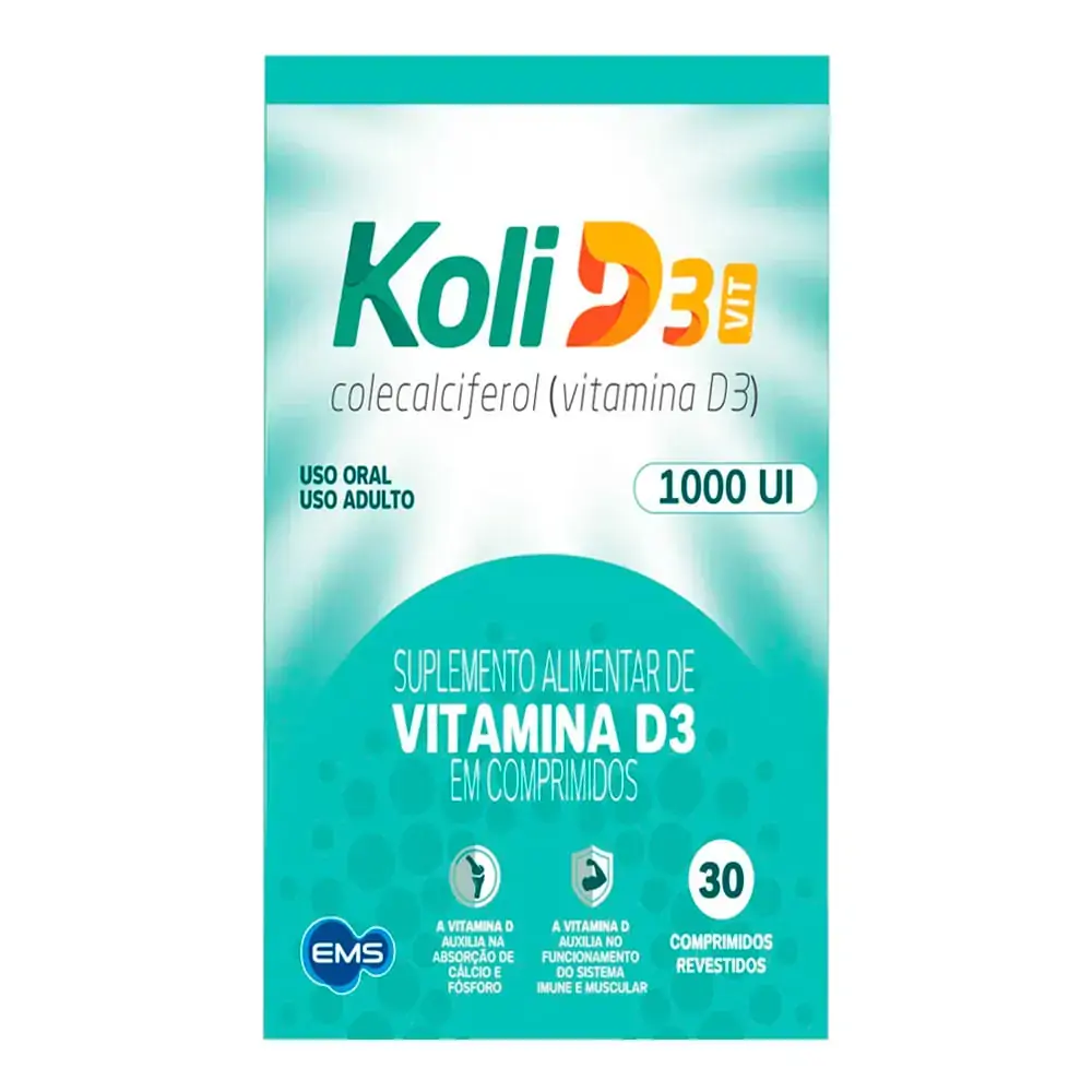 Vitamina D Koli D3 1000Ui EMS 30 Comprimidos