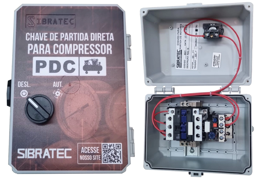 Chave Partida Compressor Pdc16t220 - 5vc Ou 6cv Trif 220vca
