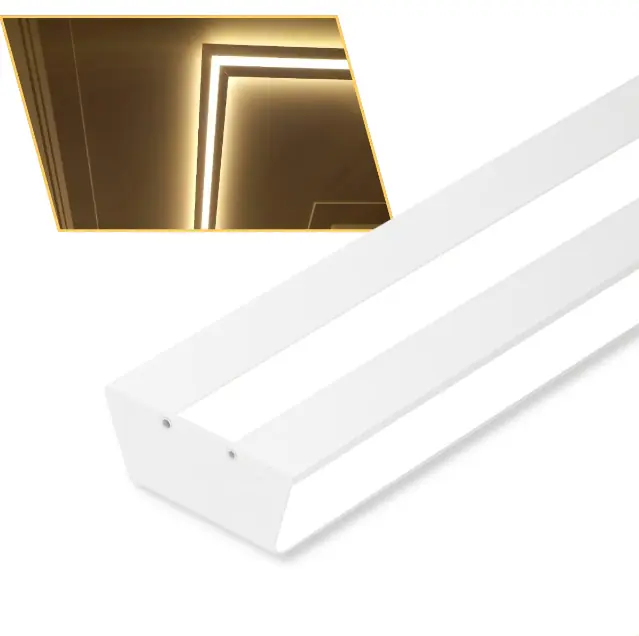 2 Perfil Led Sobrepor Side Plus Luz Direta + Indireta 80mm 1m Branco