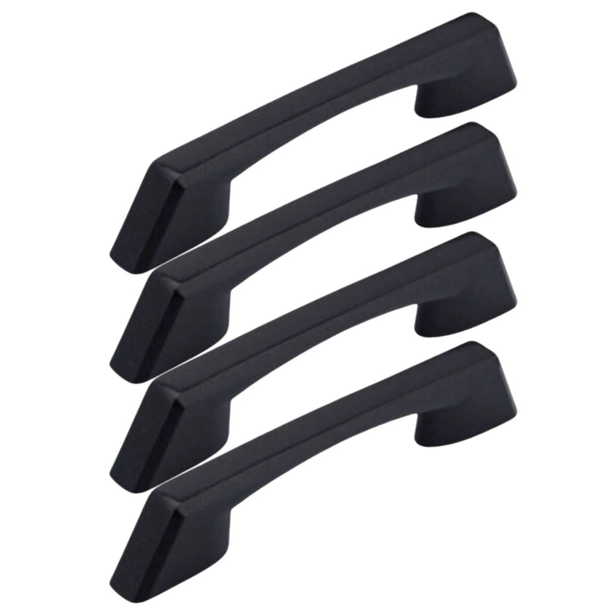 Kit 4 Peças Puxador Ares 96/128mm - Preto Fosco