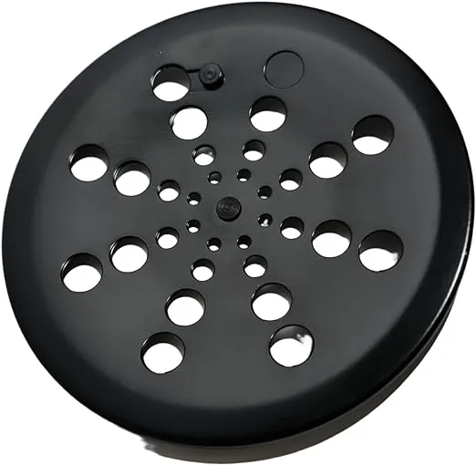 Ralo Grelha Black 10x10 Cm Redondo Com Caixilho Fecho Sistema Abre E Fecha Para Banheiro