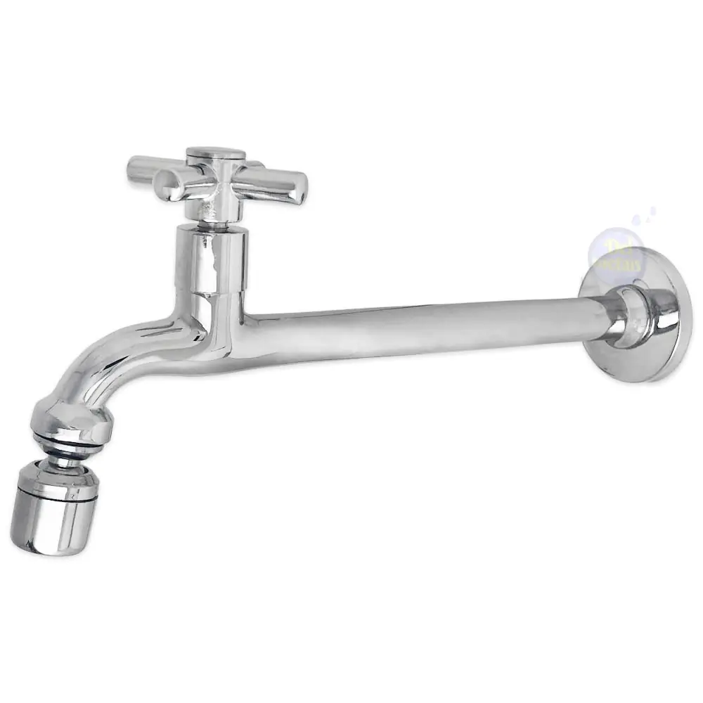 Torneira Tanque Reta Metal Bico Móvel Parede 18cm 1/4v C31 Del Metais