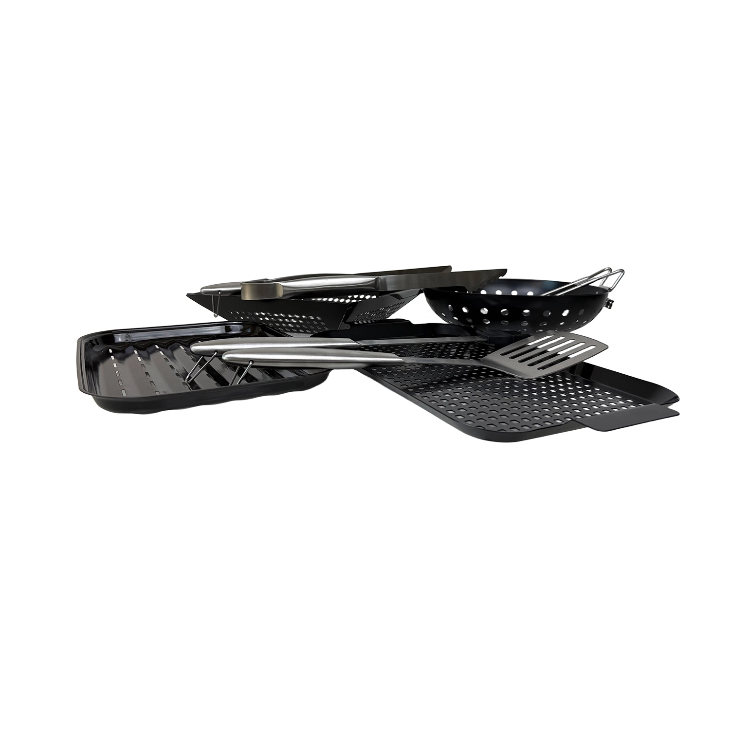 Kit Grelhados E Legumes Broiler - 8 Itens Em Aço E Aço Inox