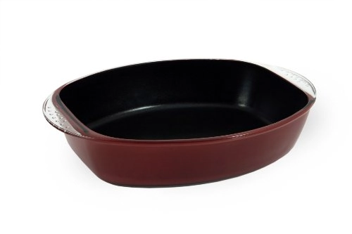 Assadeira Marinex Teflon Vermelha Oval Media 3,