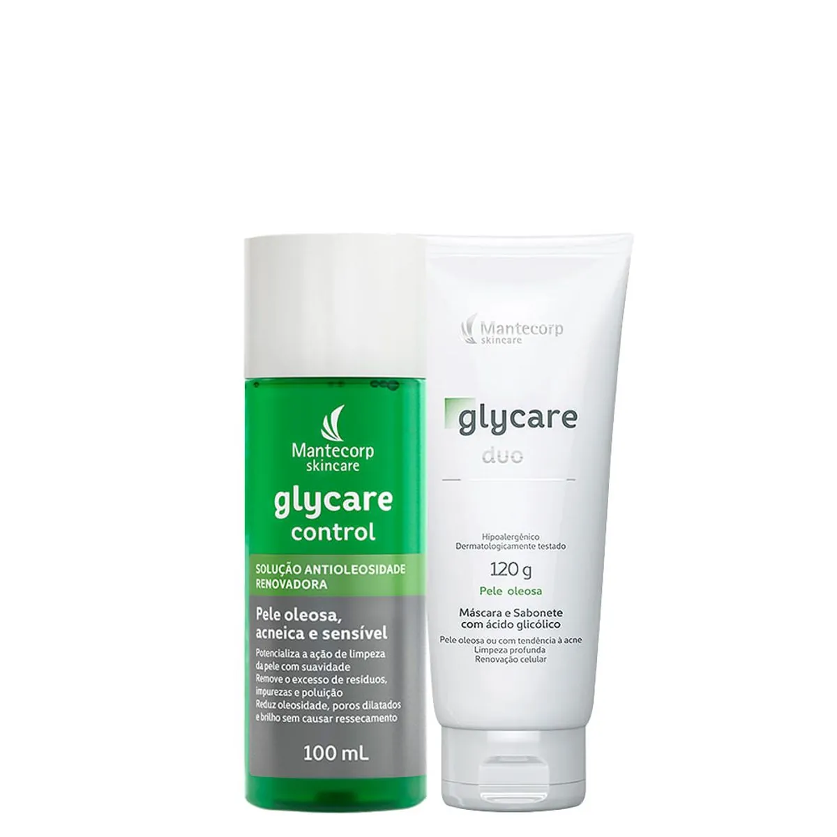 Kit Mantecorp Glycare Control Solução Antioleosidade Facial 100ml + Sabonete Líquido Facial de Limpe