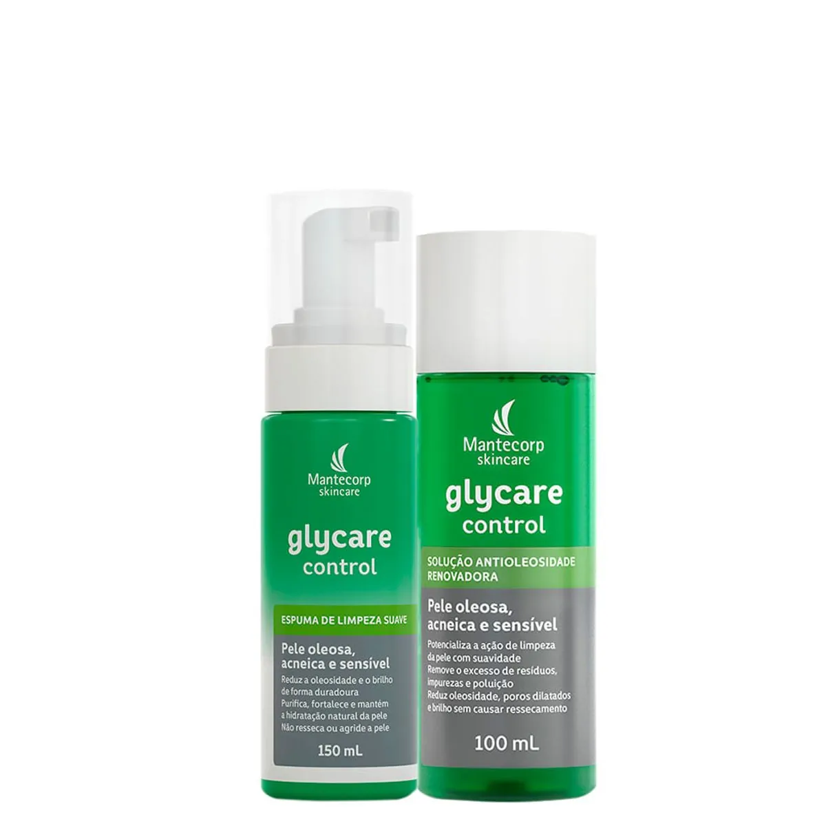 Kit Mantecorp Glycare Control Espuma de Limpeza Facial 150ml + Solução Antioleosidade Facial 100ml