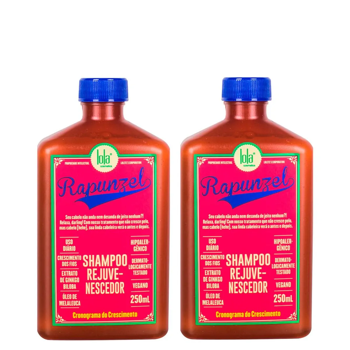 Kit Lola Cosmetics Rapunzel - Shampoo Rejuvenescedor 250 ml - 2 Unidades