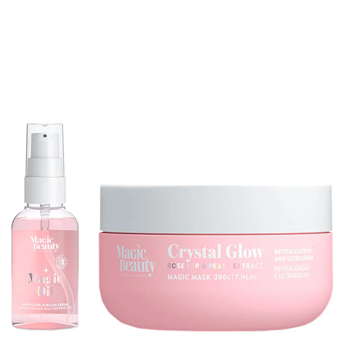 Kit Magic Beauty Crystal Glow - Máscara 200 g + Sérum 60 ml - Kit Magic Beauty Crystal Glow - Máscar