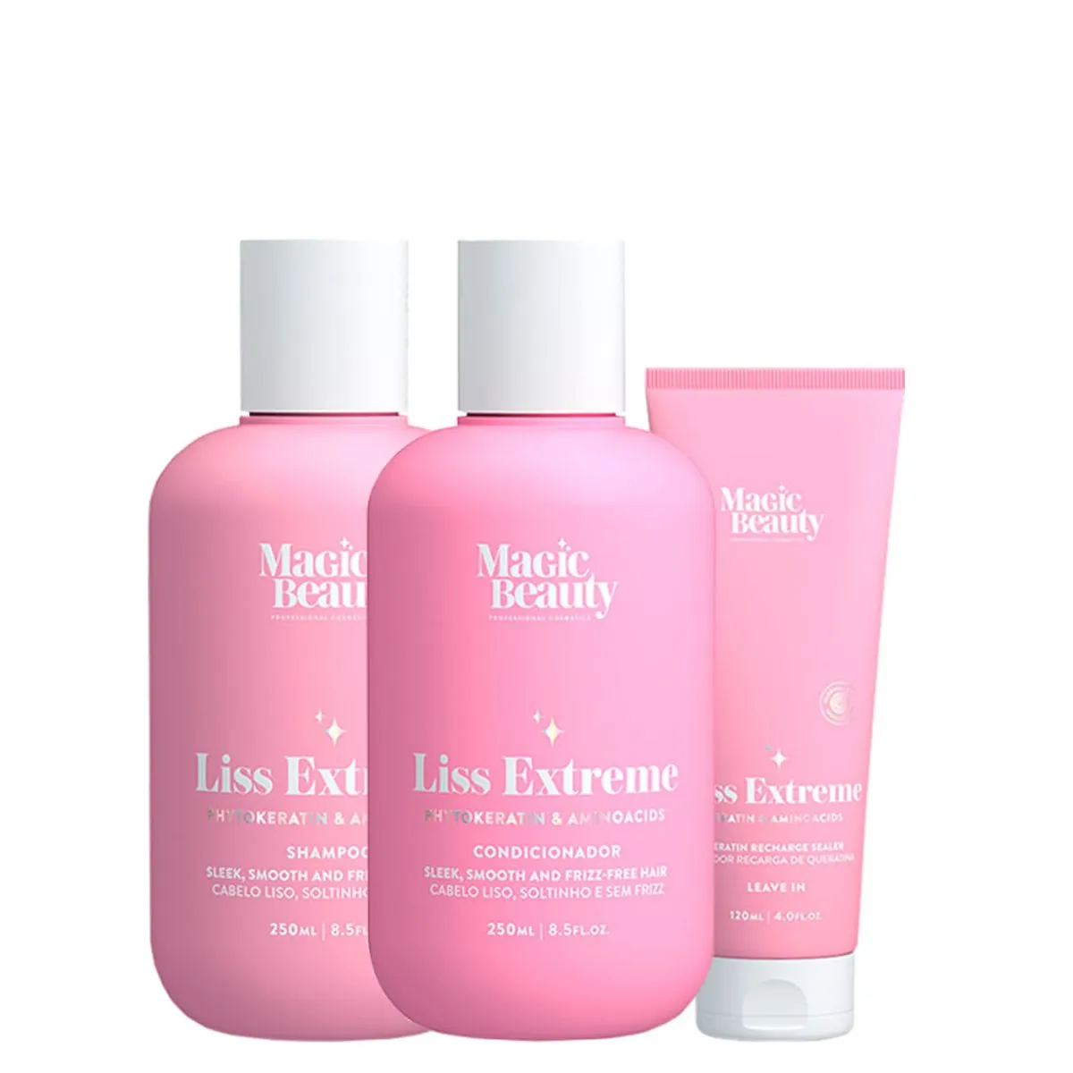 Kit Magic Beauty Liss Extreme - Shampoo 250 ml + Condicionador 250 ml + Selador De Queratina 120 m