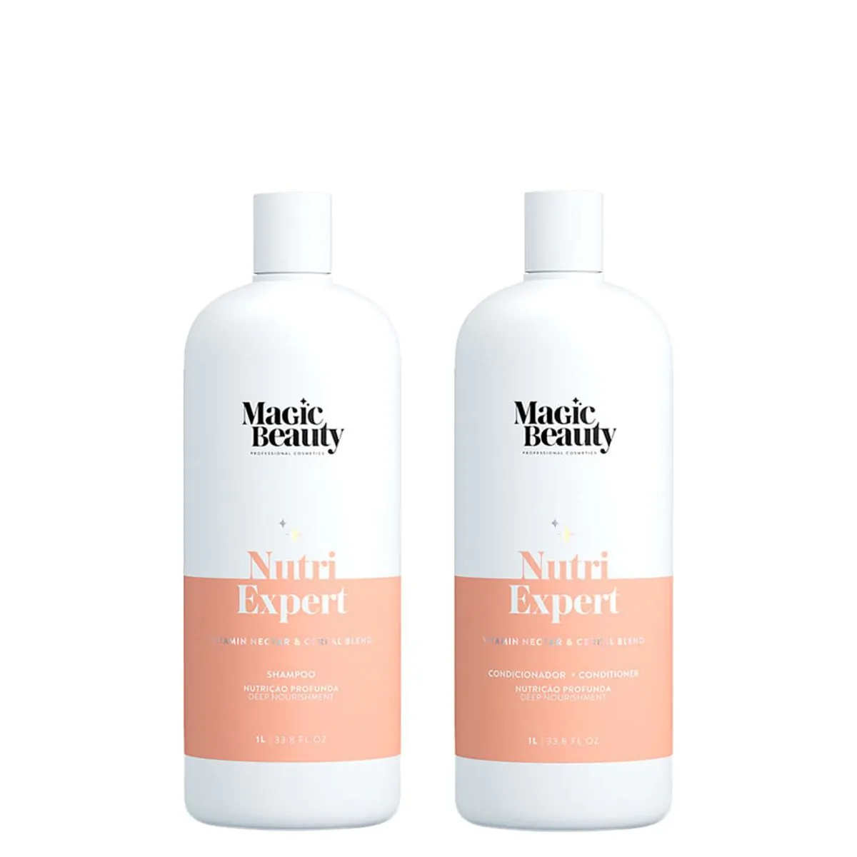 Kit Magic Beauty Nutri Expert Vitamin Nectar - Shampoo 1000 ml + Condicionador 1000 ml - Kit Magic B