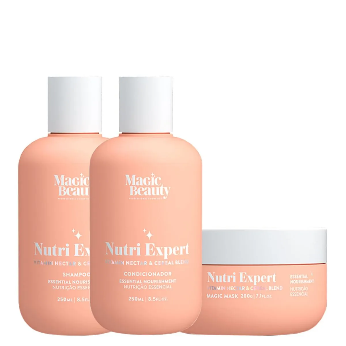 Kit Magic Beauty Nutri Expert Vitamin Nectar - Shampoo 250 ml + Condicionador 250 ml + Máscara 200