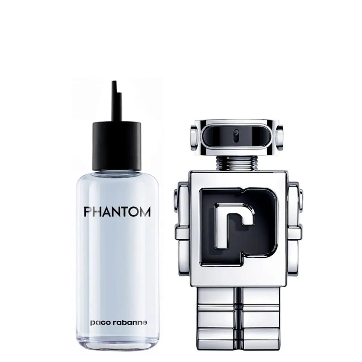 Kit Perfume Rabanne Phantom Masculino Eau de Toilette 200 ml Refil + Perfume 150 ml Recarregável