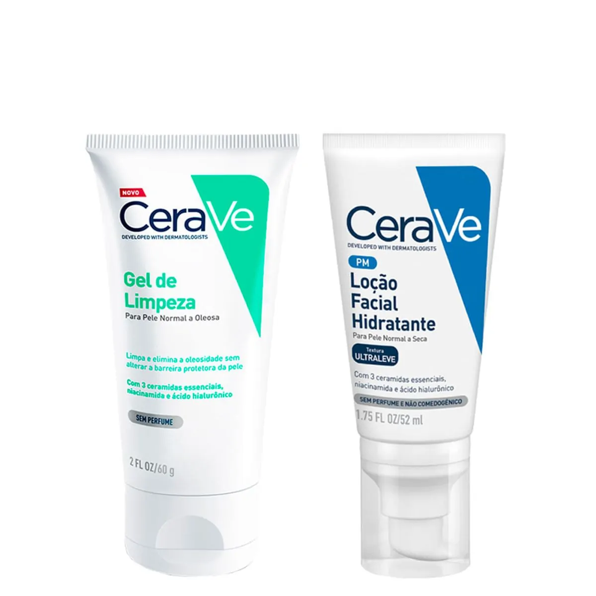 Kit Cerave Facial - Loção Hidratante 52 ml + Gel De Limpeza 60 g