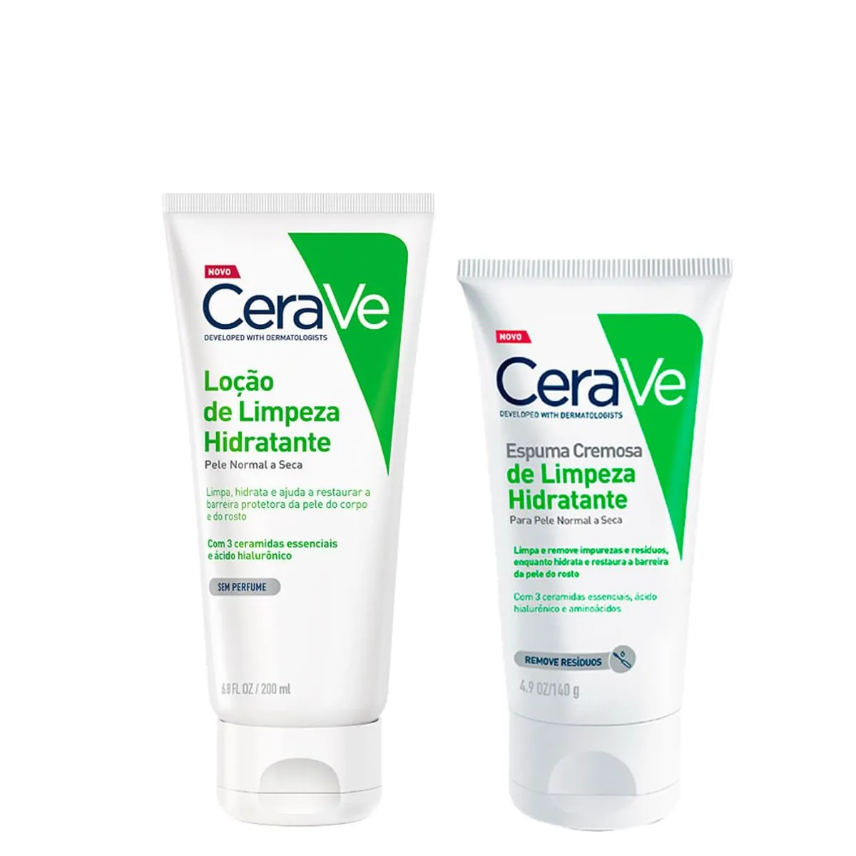 Kit Cerave - Espuma Facial De Limpeza Hidratante 140 g + Loção De Limpeza Corporal 200 ml