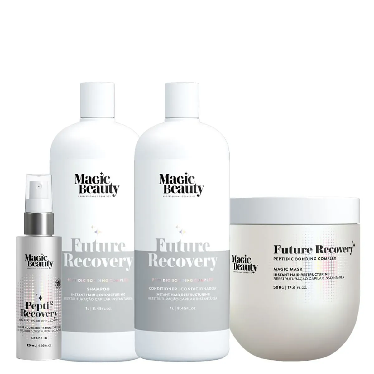 Kit Magic Beauty Future Recovery Shampoo 1000ml + Condicionador 1000ml + Máscara 500g + Leave-In Pep