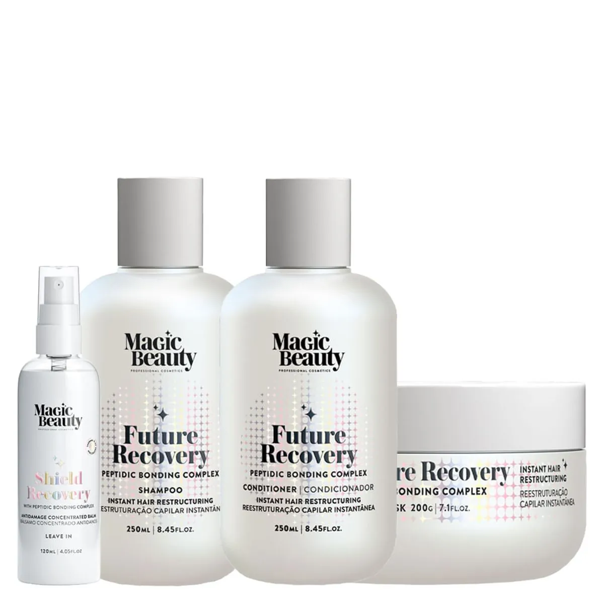 Kit Magic Beauty Future Recovery Shampoo 250ml + Condicionador 250ml + Máscara 200g +leave-In Shield
