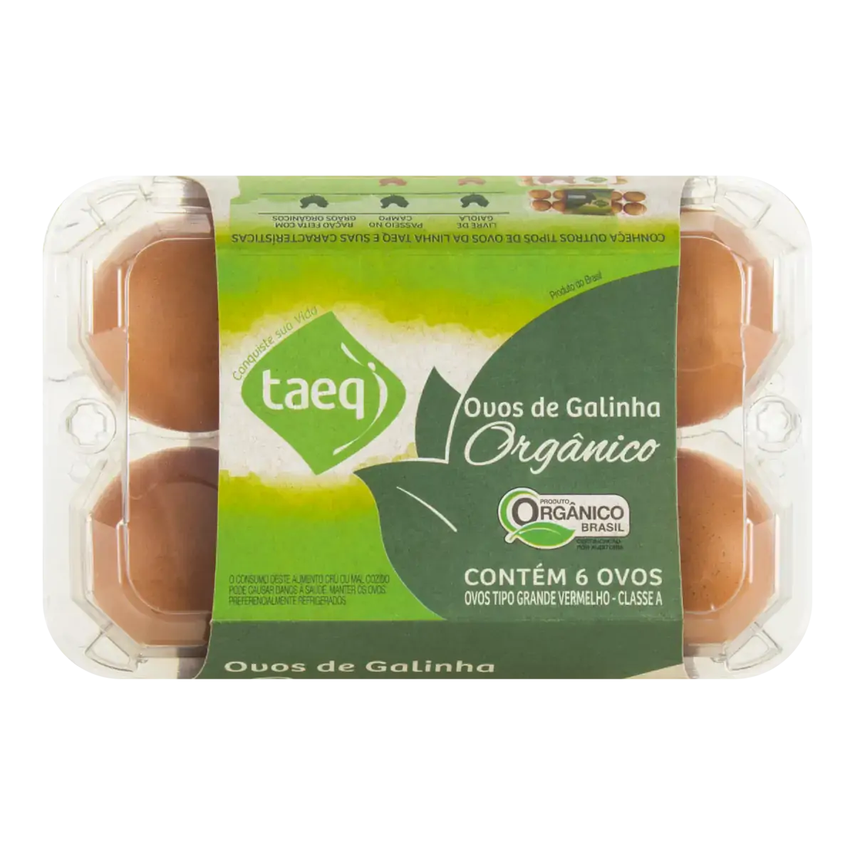 Ovos Vermelhos Grandes Orgânicos TAEQ Bandeja com 6 Unidades