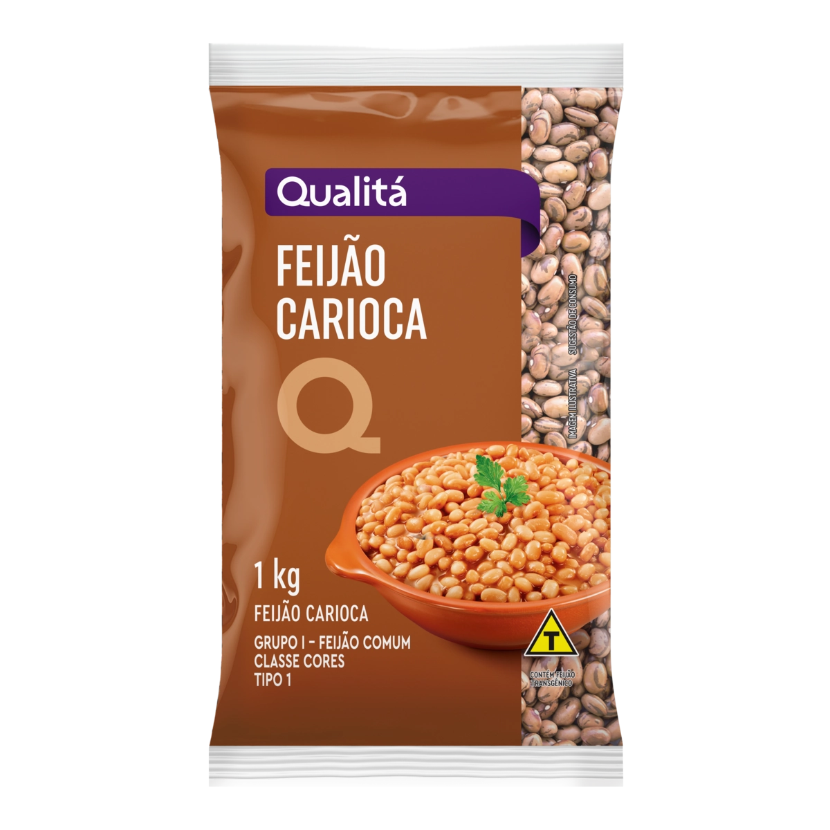 Feijão Carioca Tipo 1 QUALITÁ Pacote 1Kg
