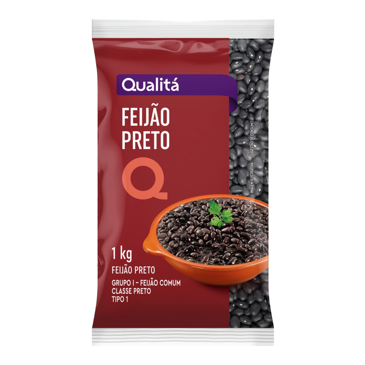 Feijão Preto Tipo 1 Qualitá Pacote 1kg
