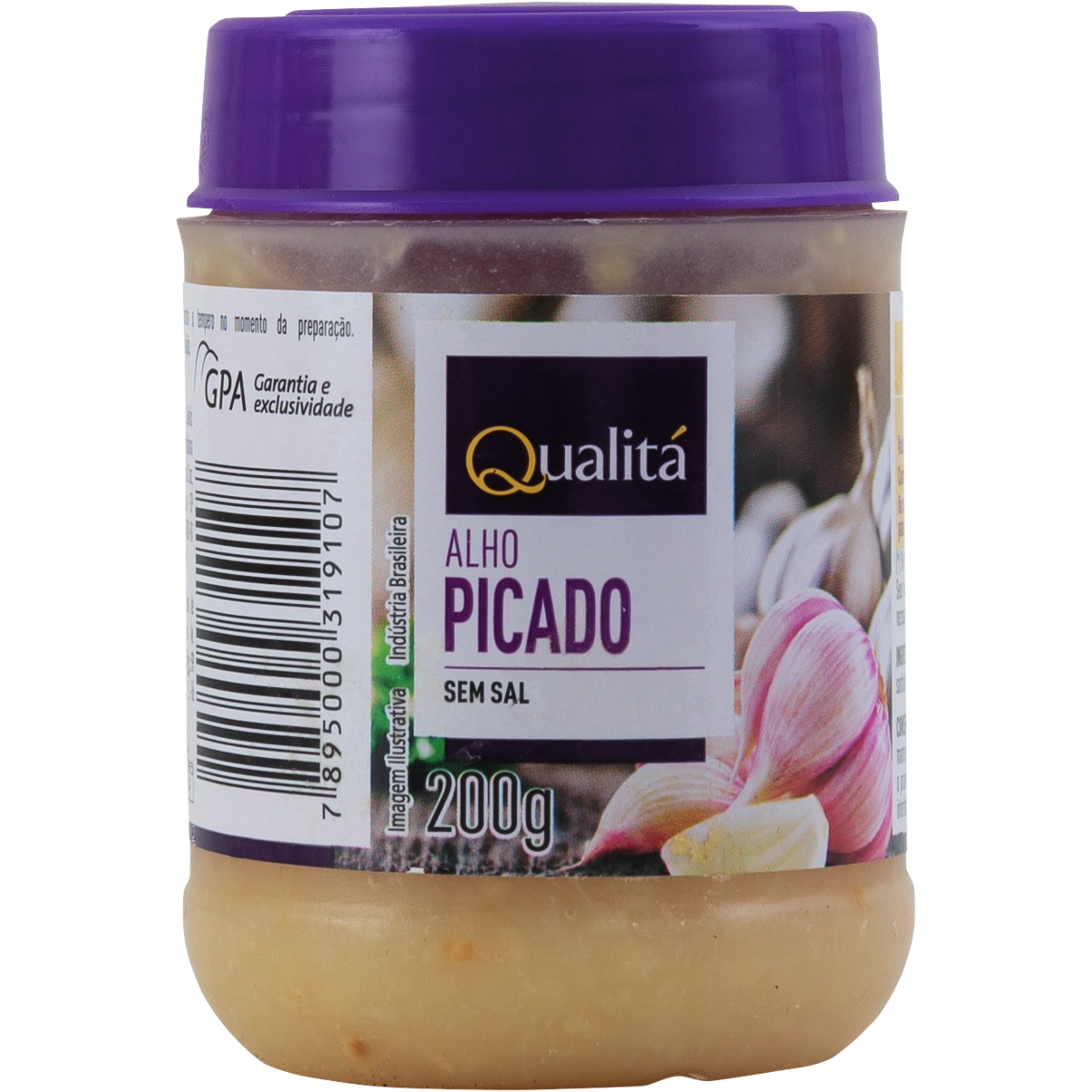 Alho Picado sem Sal QUALITÁ Pote 200g