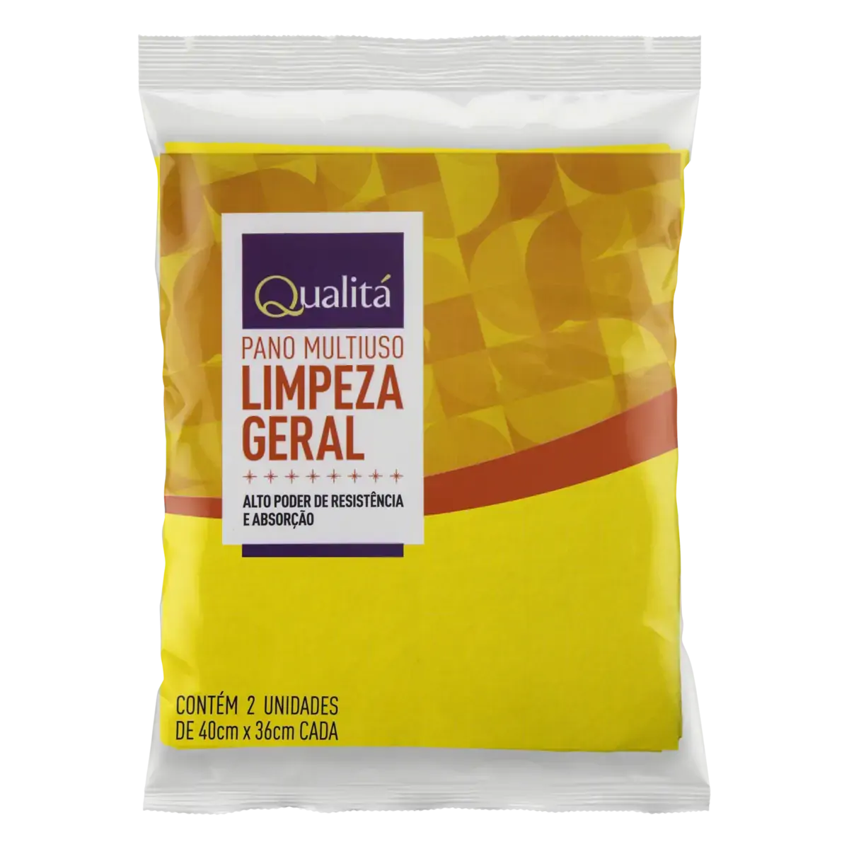 Pano Multiuso Limpeza Geral Amarelo Qualitá 2 Unidades