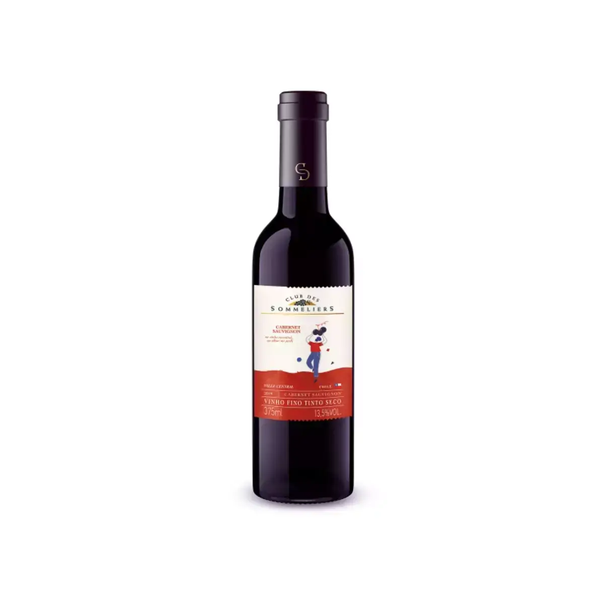 Vinho Chileno Tinto CLUB DES SOMMELIERS Carbernet Sauvignon Garrafa 375ml
