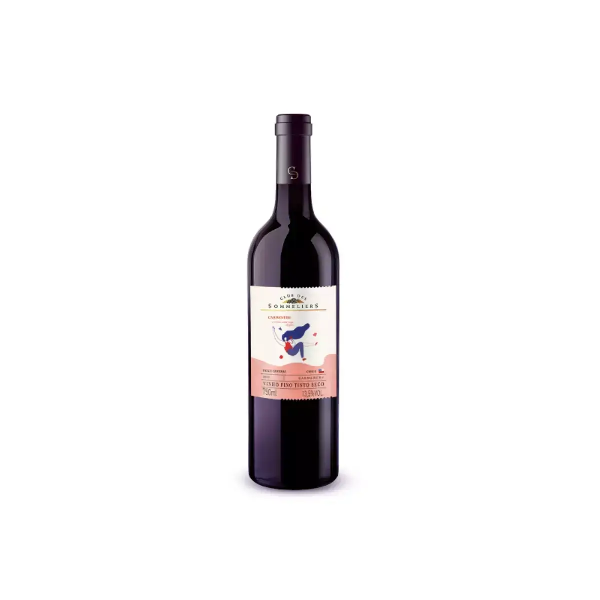 Vinho Chileno Tinto Carmenère CLUB DES SOMMELIERS Garrafa 750ml