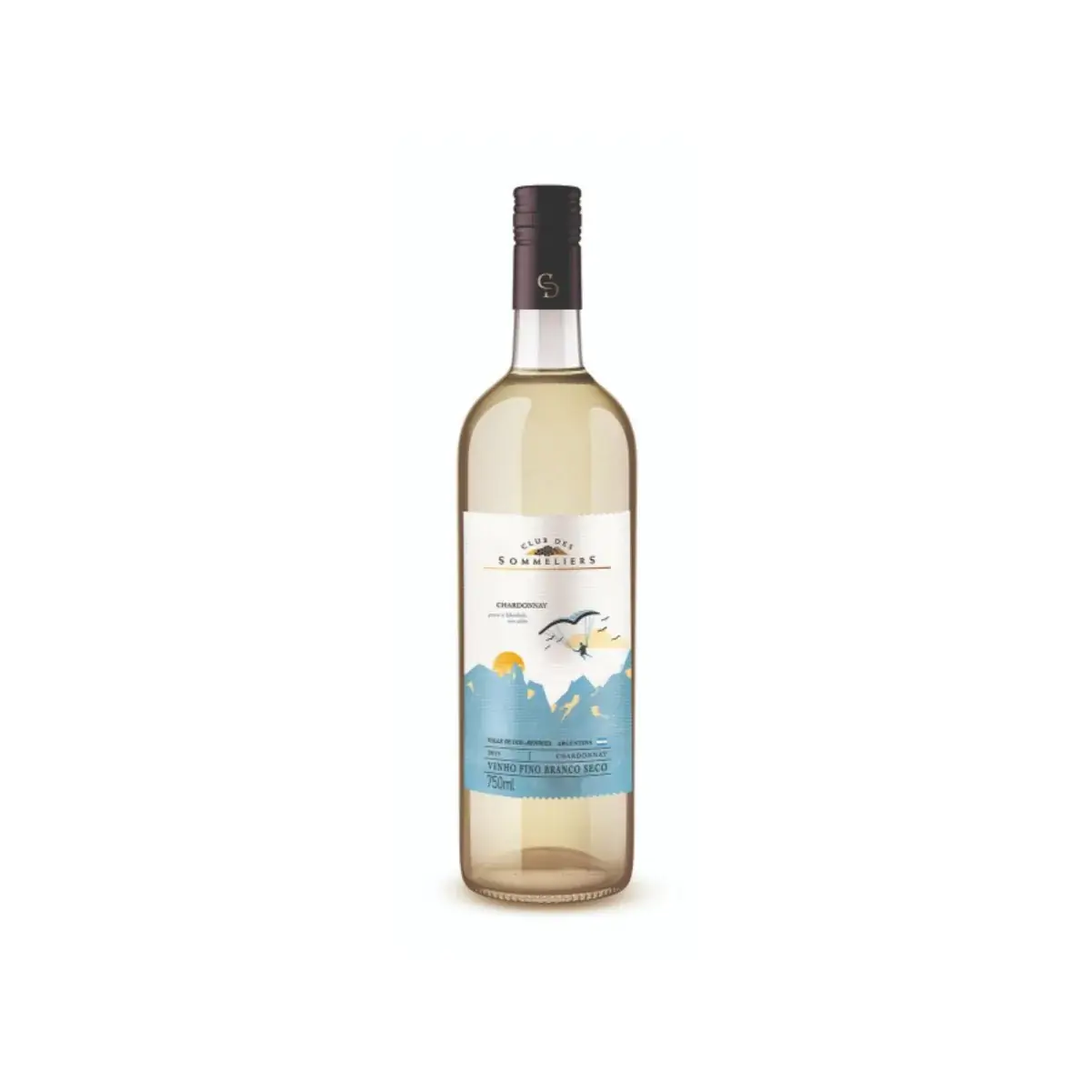 Vinho Argentino Branco Chardonnay CLUB DES SOMMELIERS Garrafa 750ml