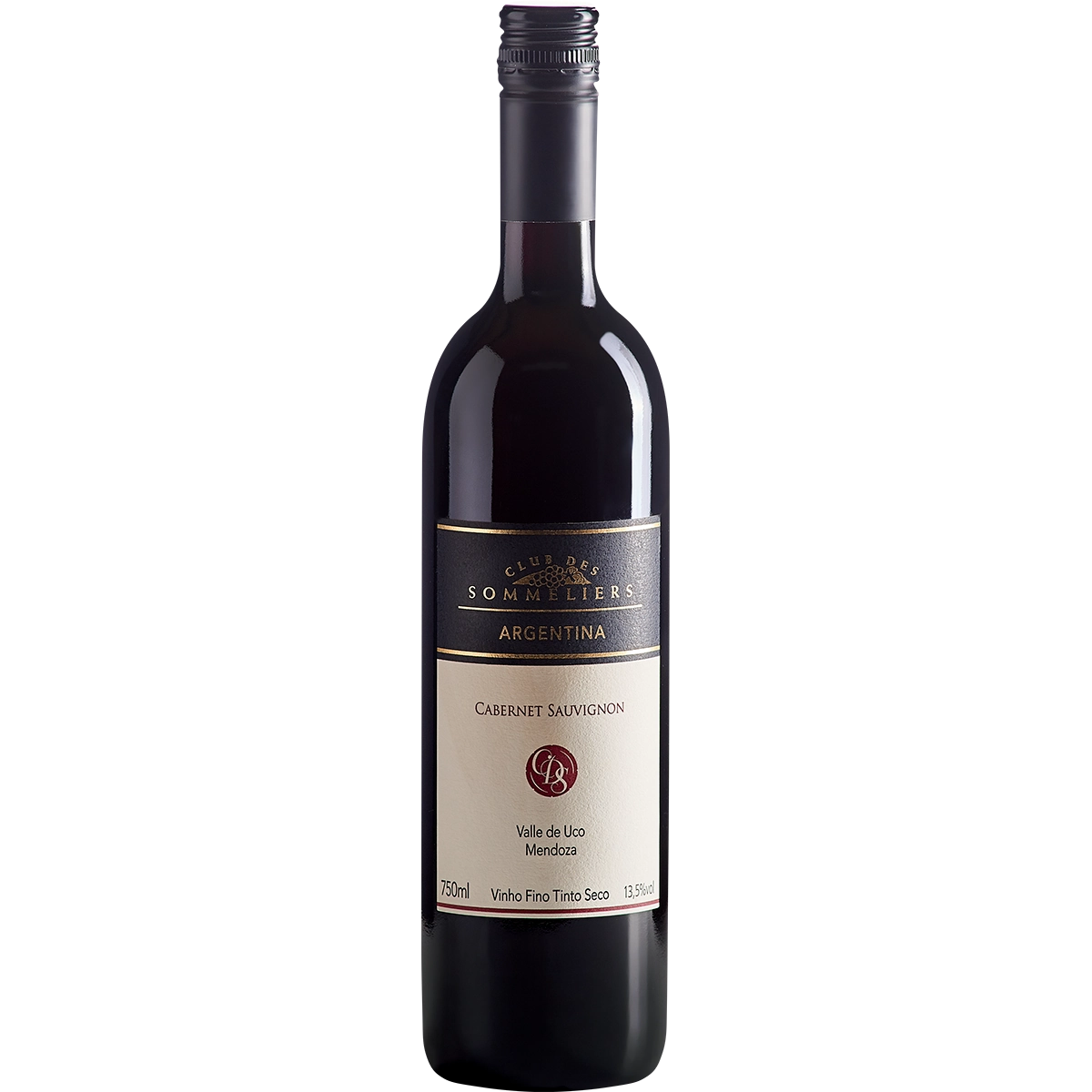 Vinho Argentino Tinto Cabernet Sauvignon CLUB DES SOMMELIERS Garrafa 750ml
