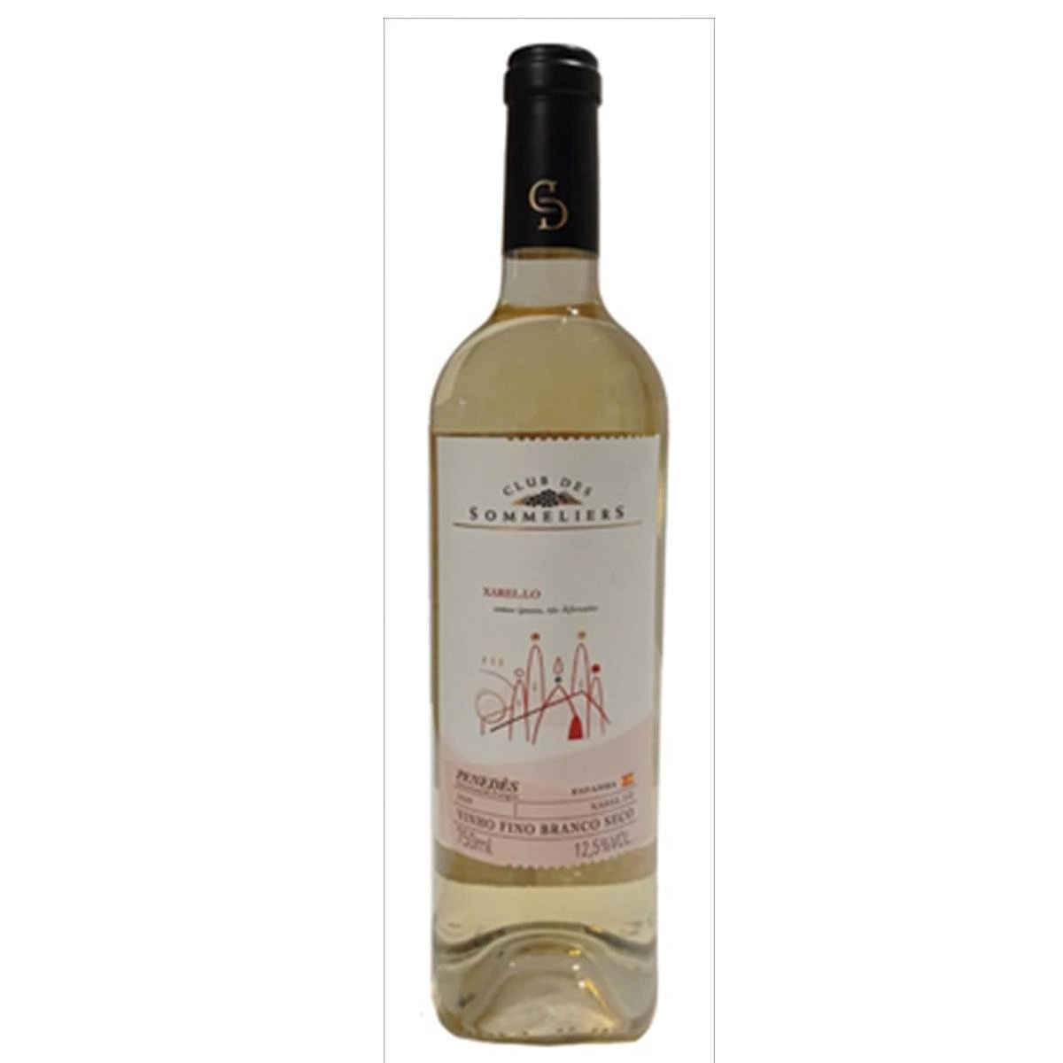 Vinho Espanhol Branco Xarello CLUB DES SOMMELIERS Garrafa 750ml