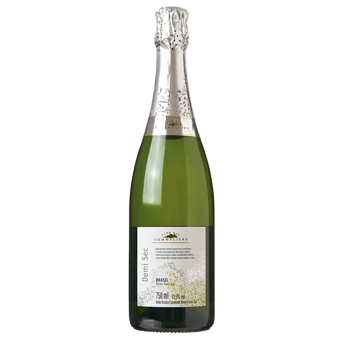 Espumante Brasileiro Demi Sec CLUB DES SOMMELIERS Garrafa 750ml