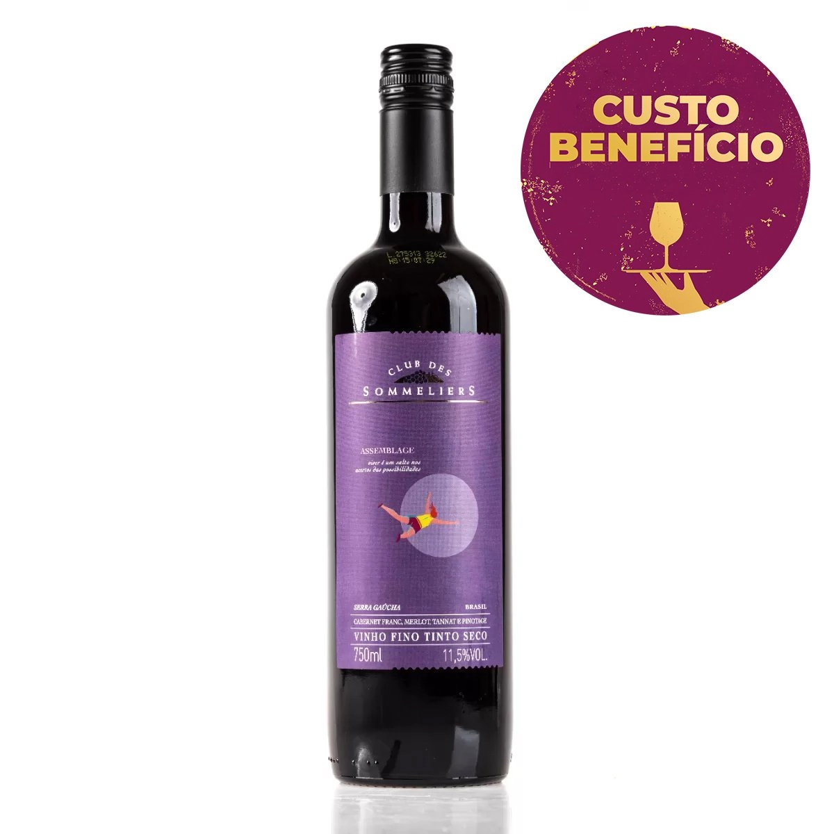 Vinho Fino Tinto Seco Assemblage CLUB DES SOMMELIERS Garrafa 750ml