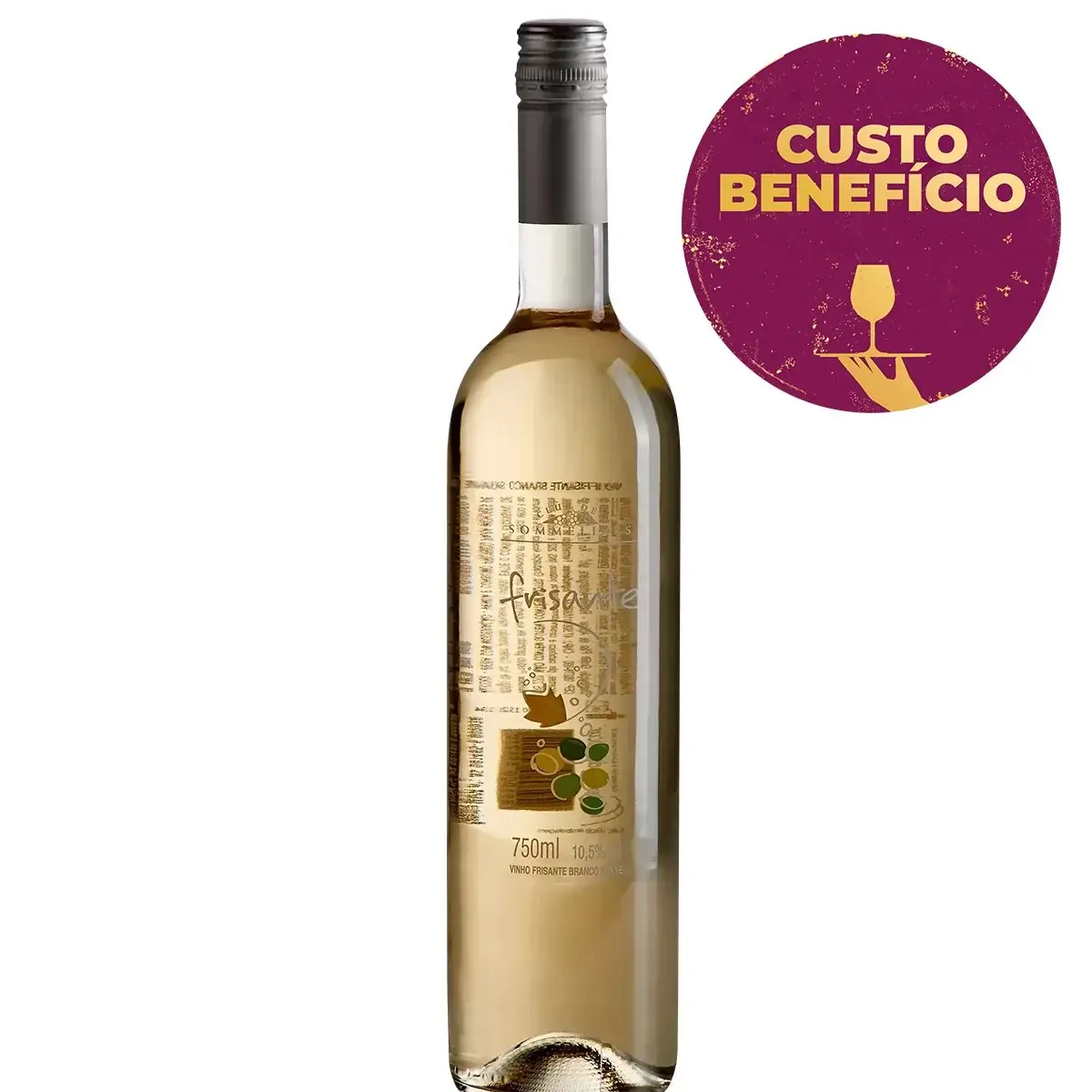 Vinho Brasileiro Frisante Branco Suave CLUB DES SOMMELIERS Garrafa 750ml