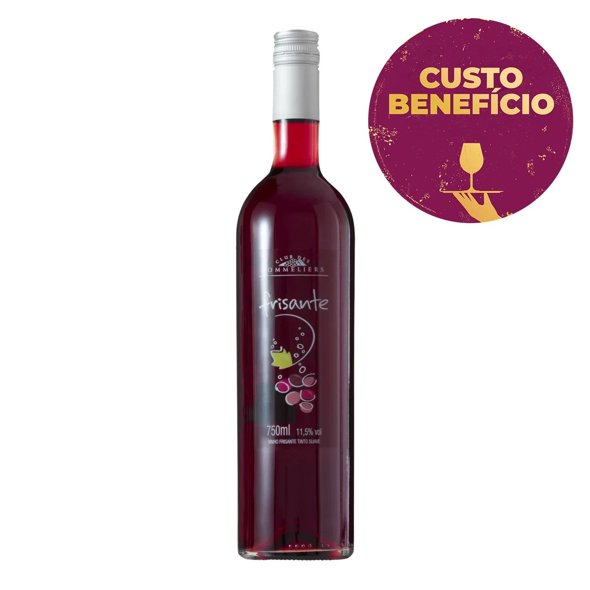 Vinho Brasileiro Frisante Tinto Suave CLUB DES SOMMELIERS Garrafa 750ml