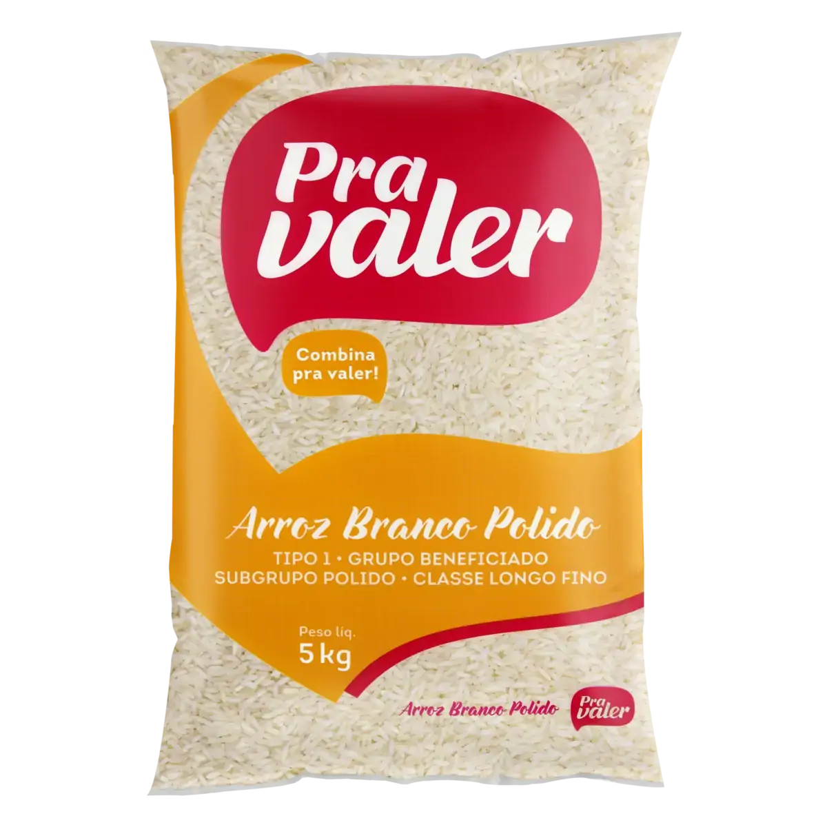 Arroz Branco Tipo 1 Pra Valer Pacote 5kg