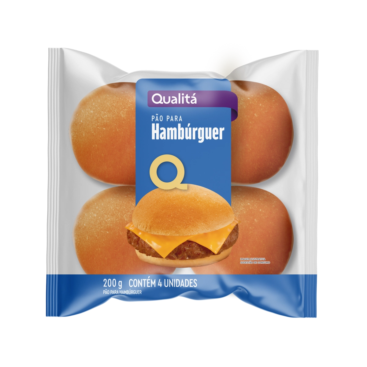 Pão para Hambúrguer QUALITÁ C/4 200g