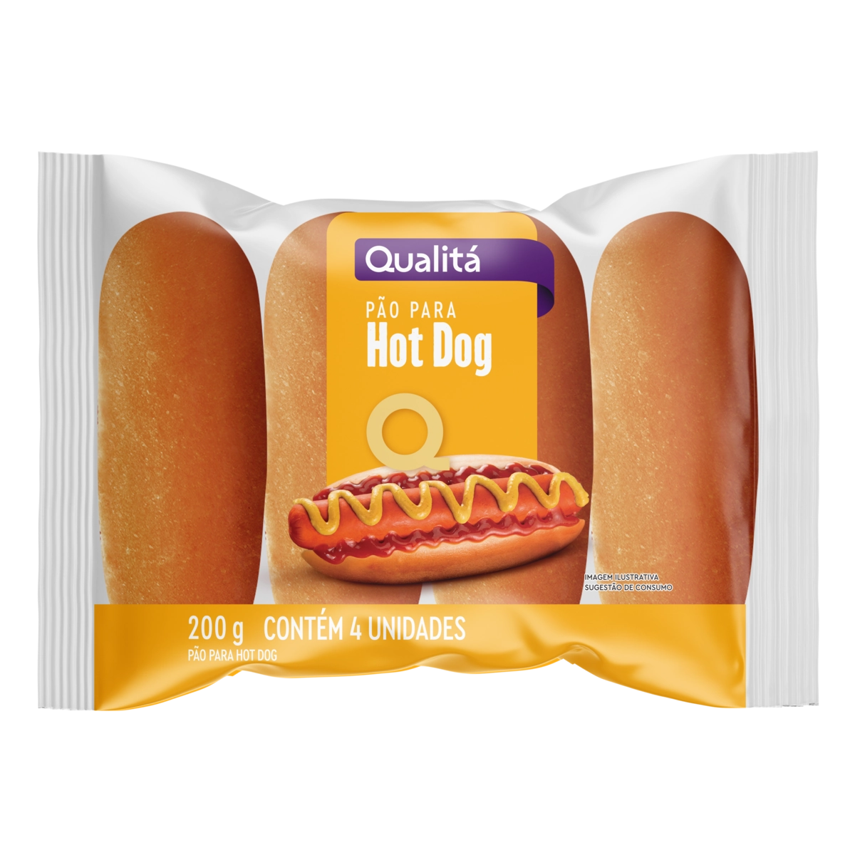 Pão para Hot Dog QUALITÁ C/4 200g