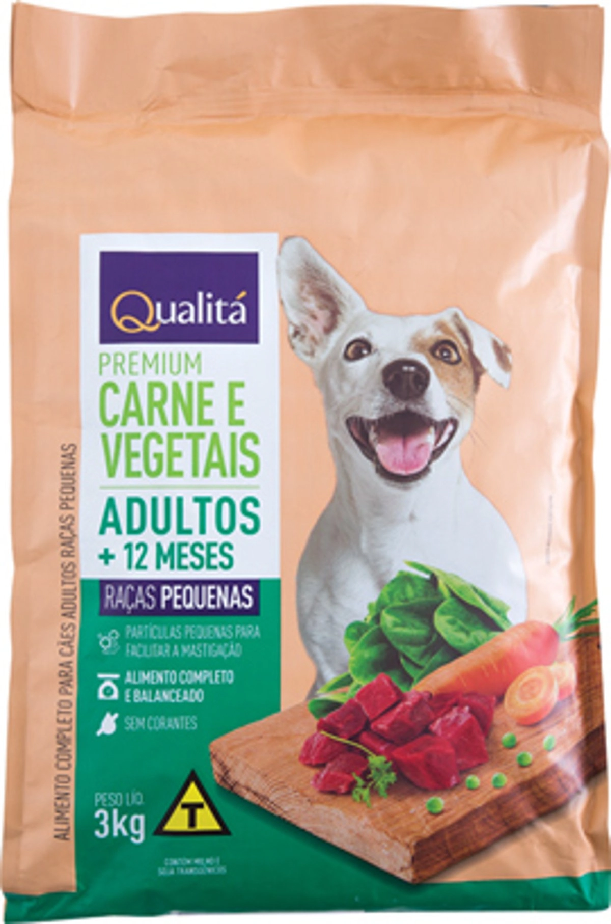 Ração para Cães Raças Pequenas Adulto Sabor Carne e Vegetais QUALITÁ 3kg