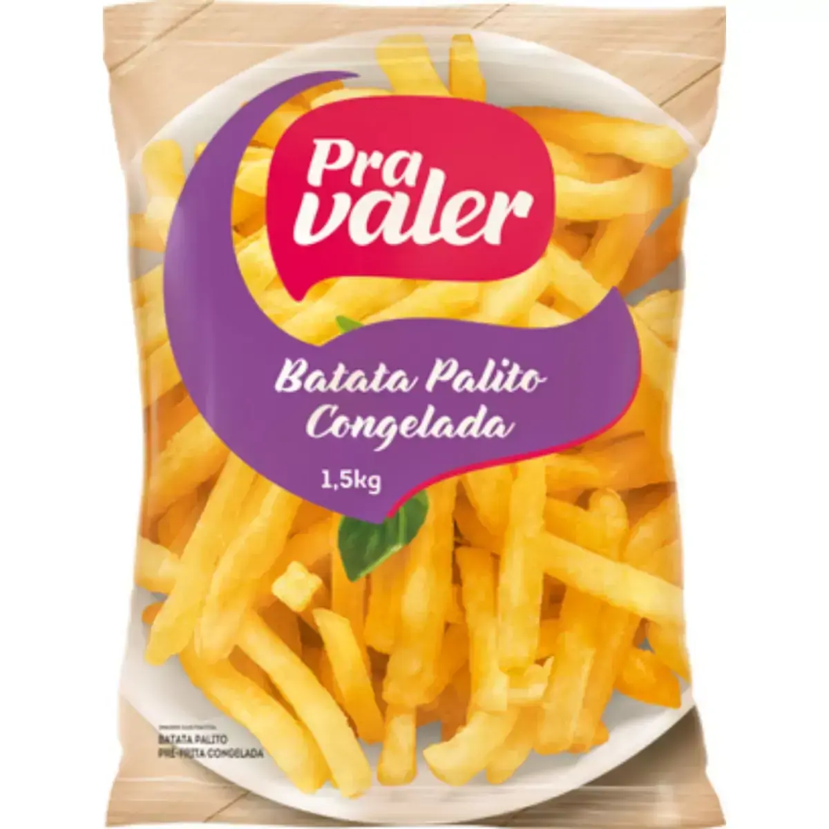 Batata Pré-Frita Palito Congelada Pra Valer Pacote 1,5kg