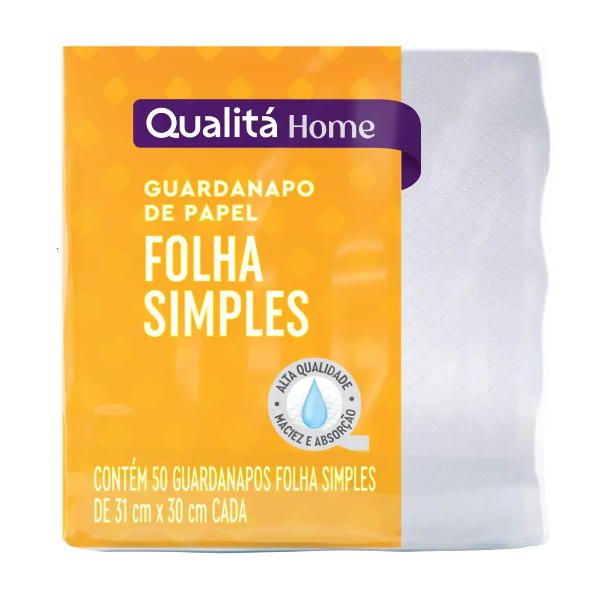 Guardanapo Folha Simples Qualitá Grande 50 Unidades