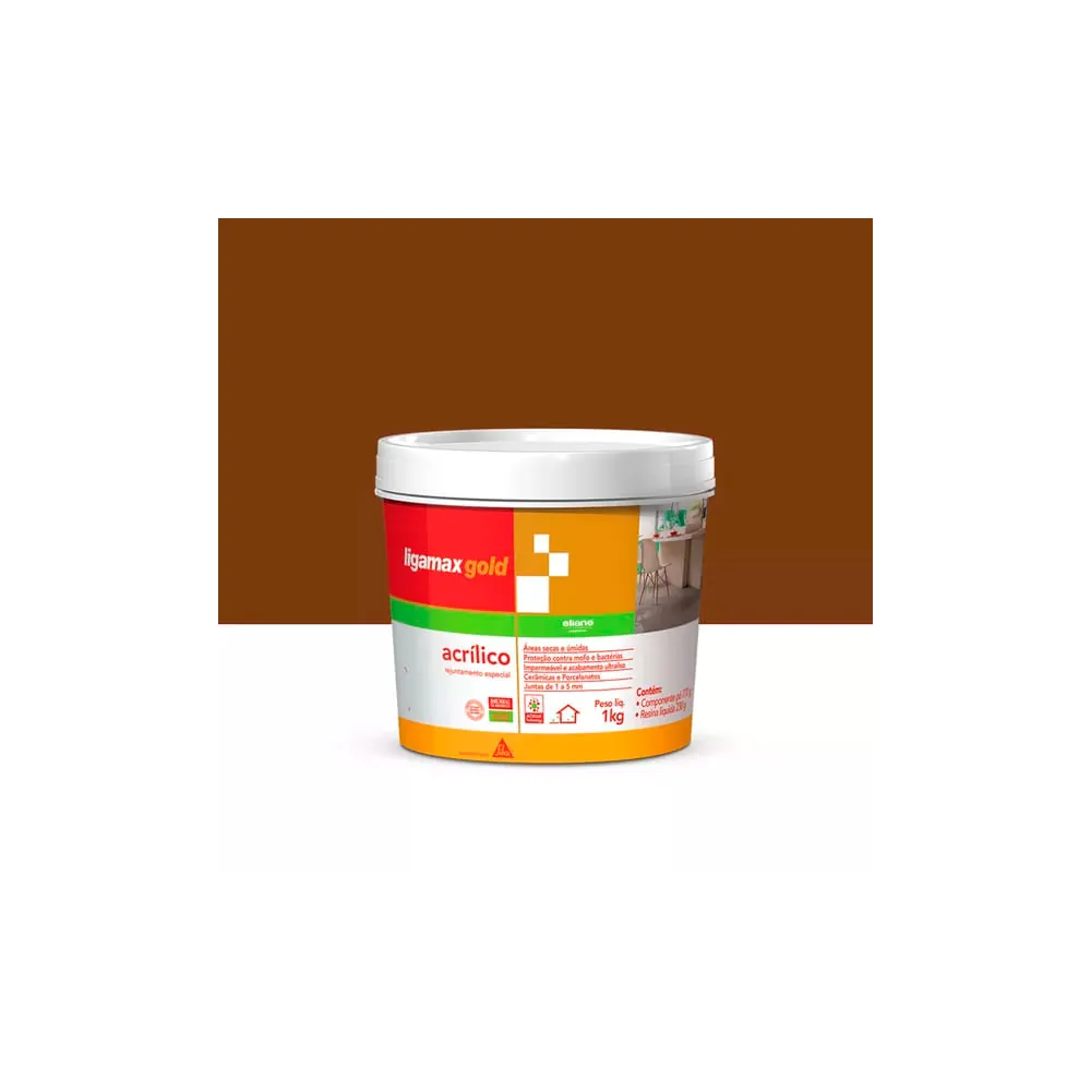 Rejunte Acrilico Ligamax Gold Marrom 1 Kg - Sika
