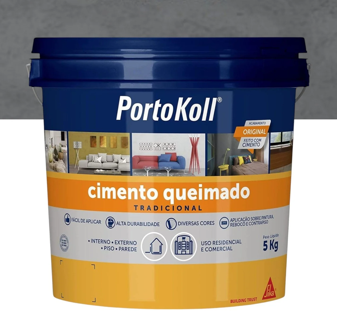 Cimento Queimado 5 Kg Acrílico Porto Koll Carbono