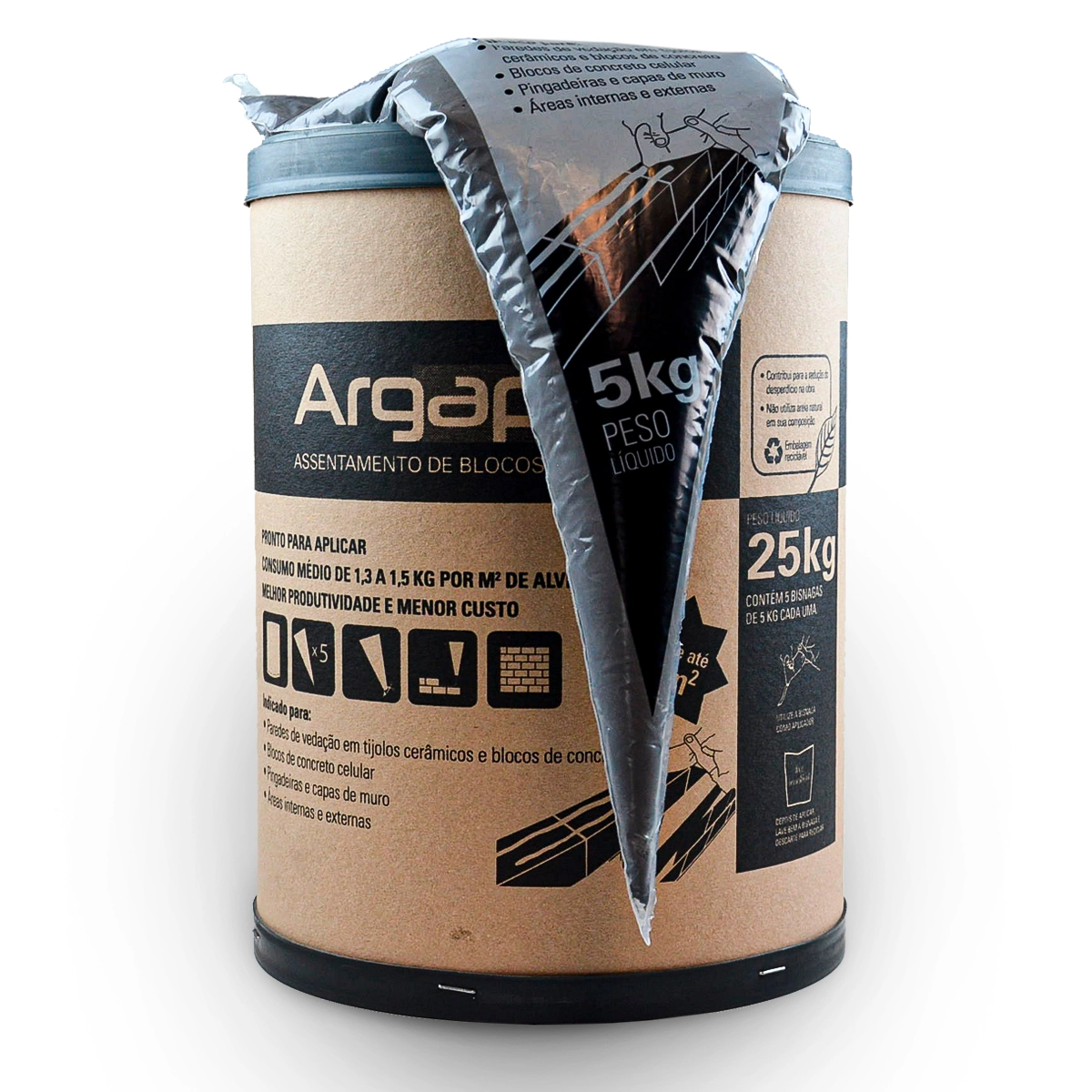 Massa Pronta Para Assentamento De Tijolos E Blocos Argapoli Argamassa Polimérica Cola Tijolo Barrica 25 Kg