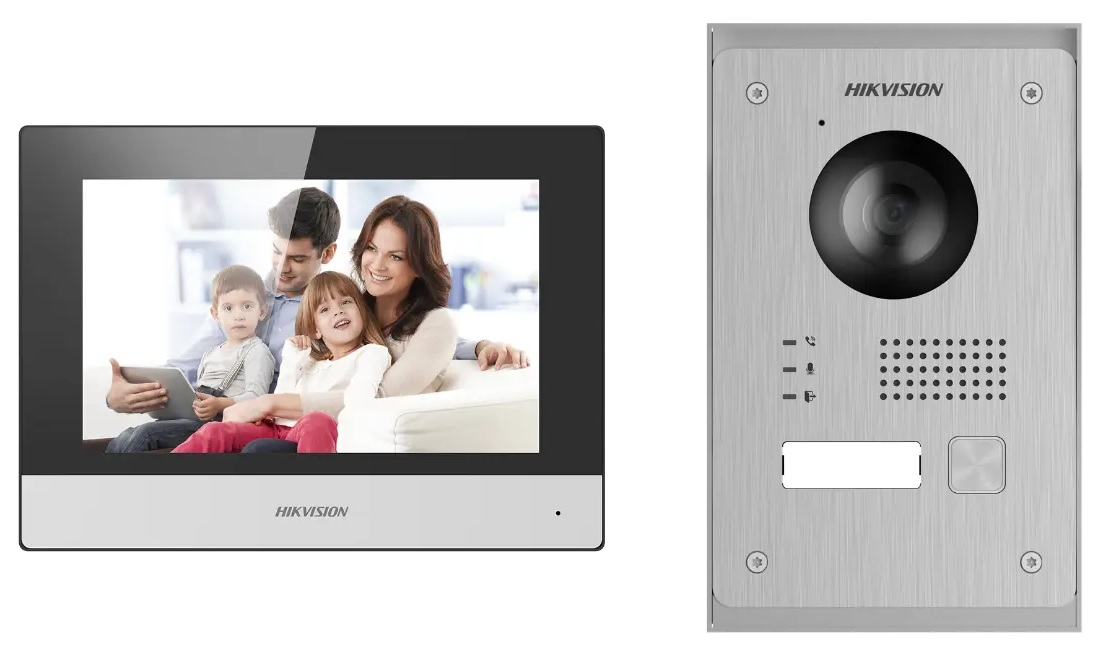 Interfone Com Vídeo Hikvision Ds-kis703y-p Kit Completo