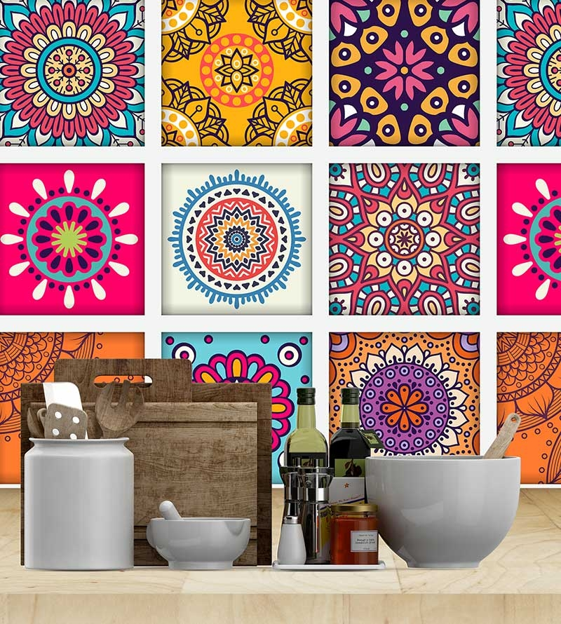 Azulejo Adesivo Mandala Taj Mahal + Kit Aplicação Completo